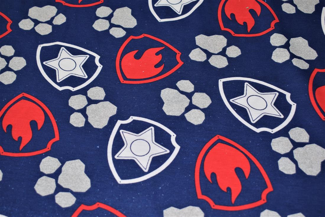 Blue Cotton Printed Jersey