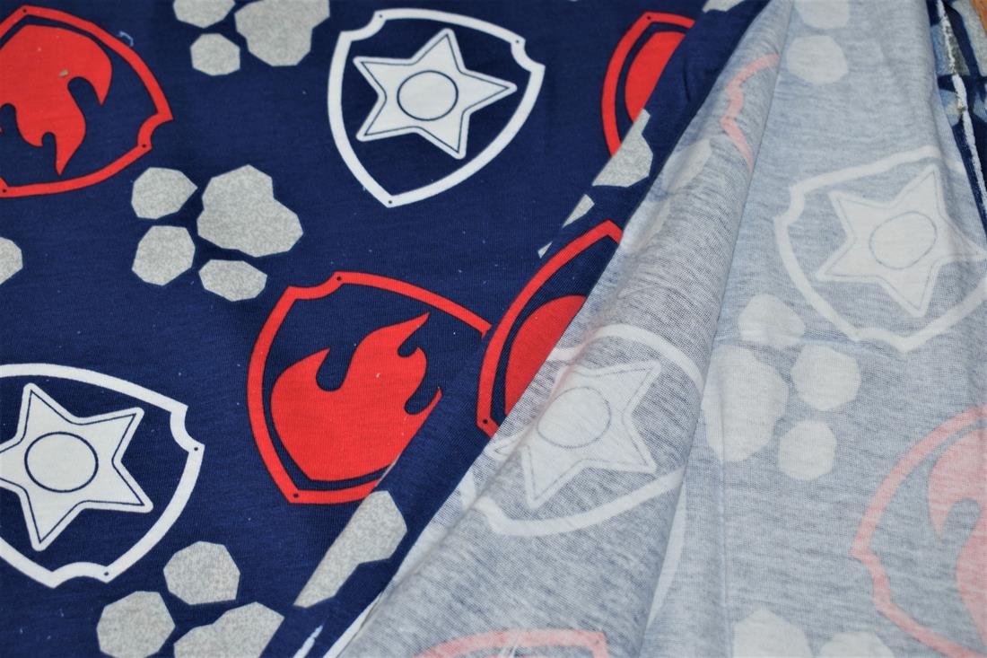 Blue Cotton Printed Jersey