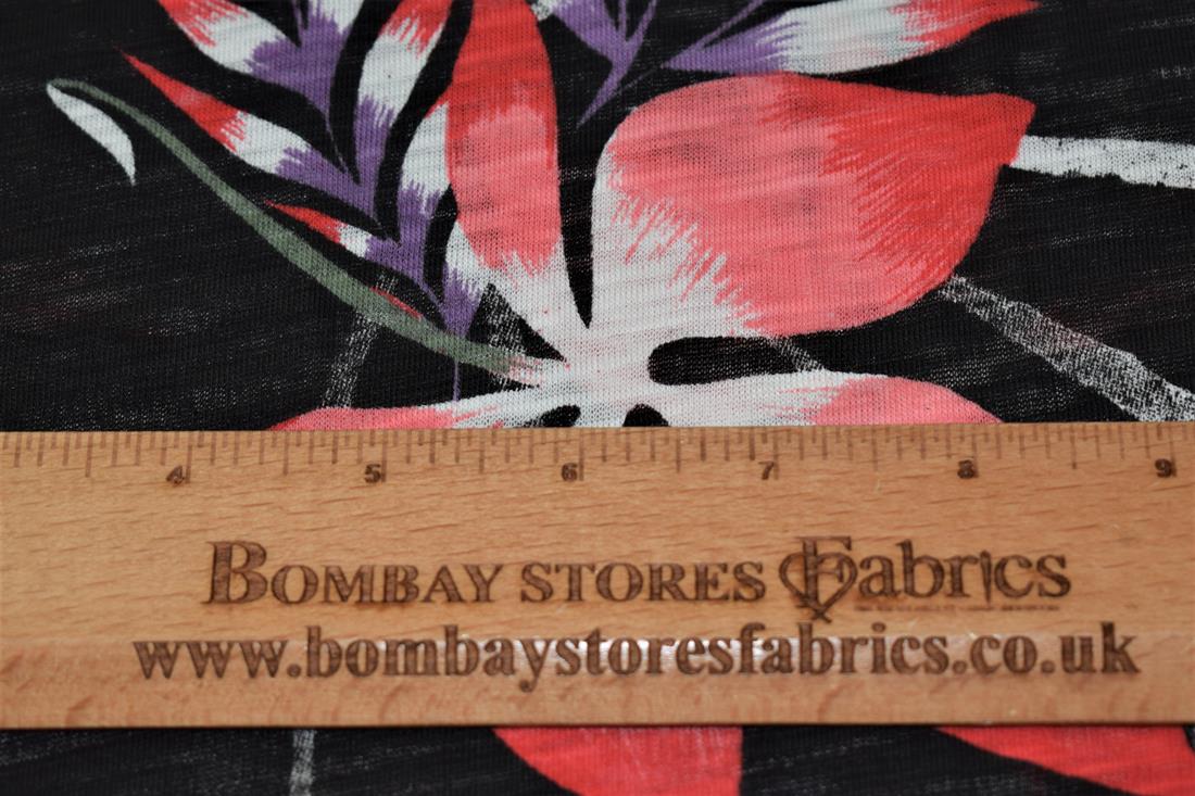 Black Cotton Abstract Flower