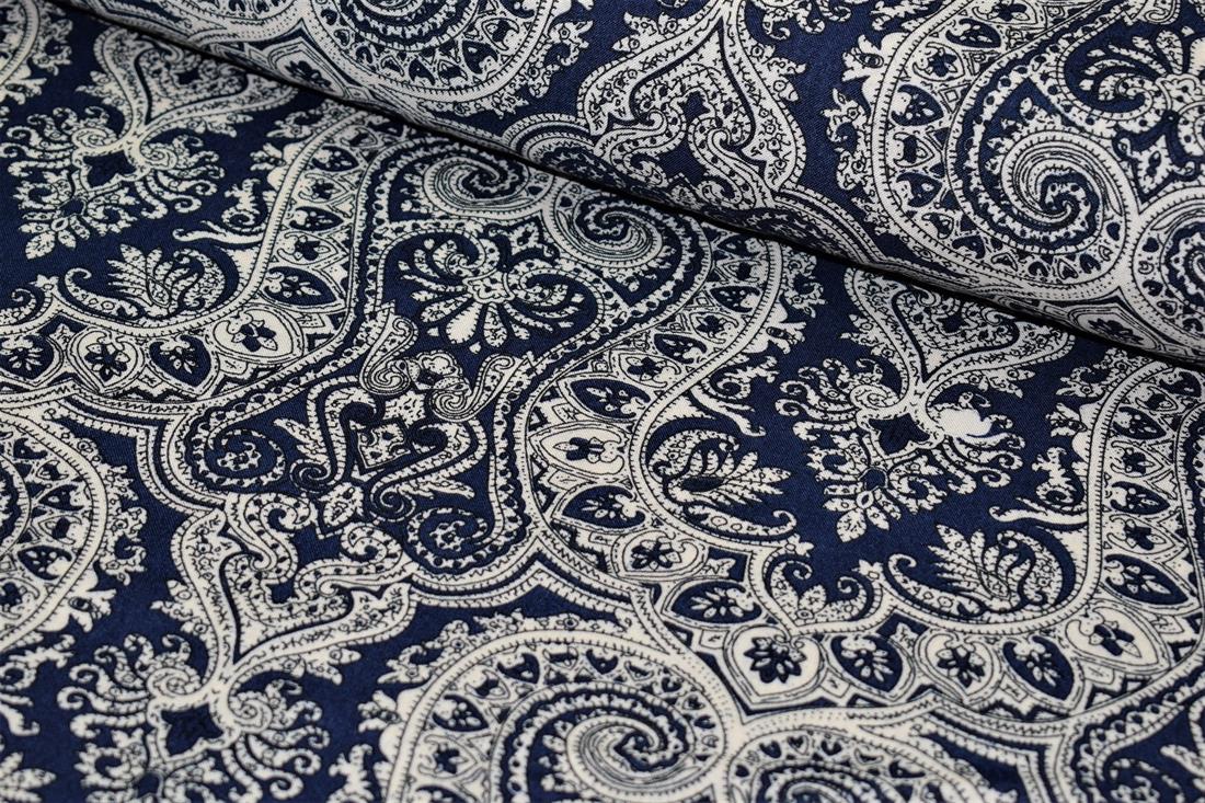 Navy Damask