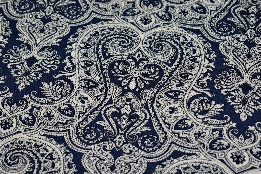 Navy Damask