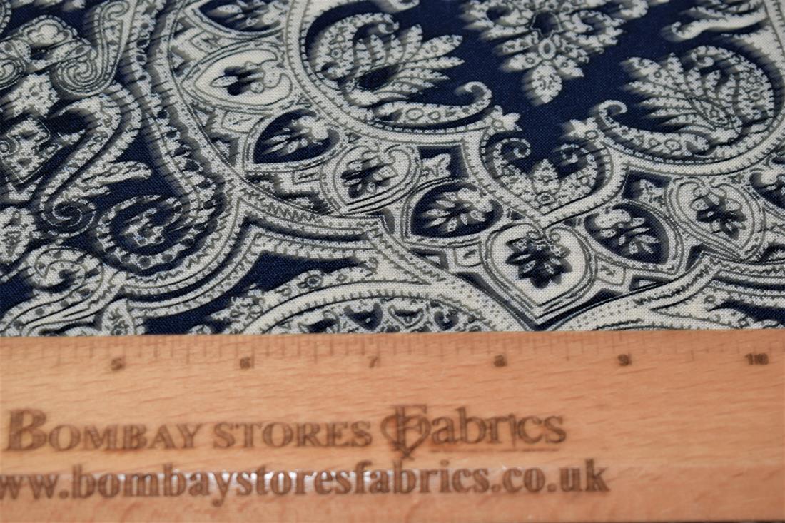 Navy Damask