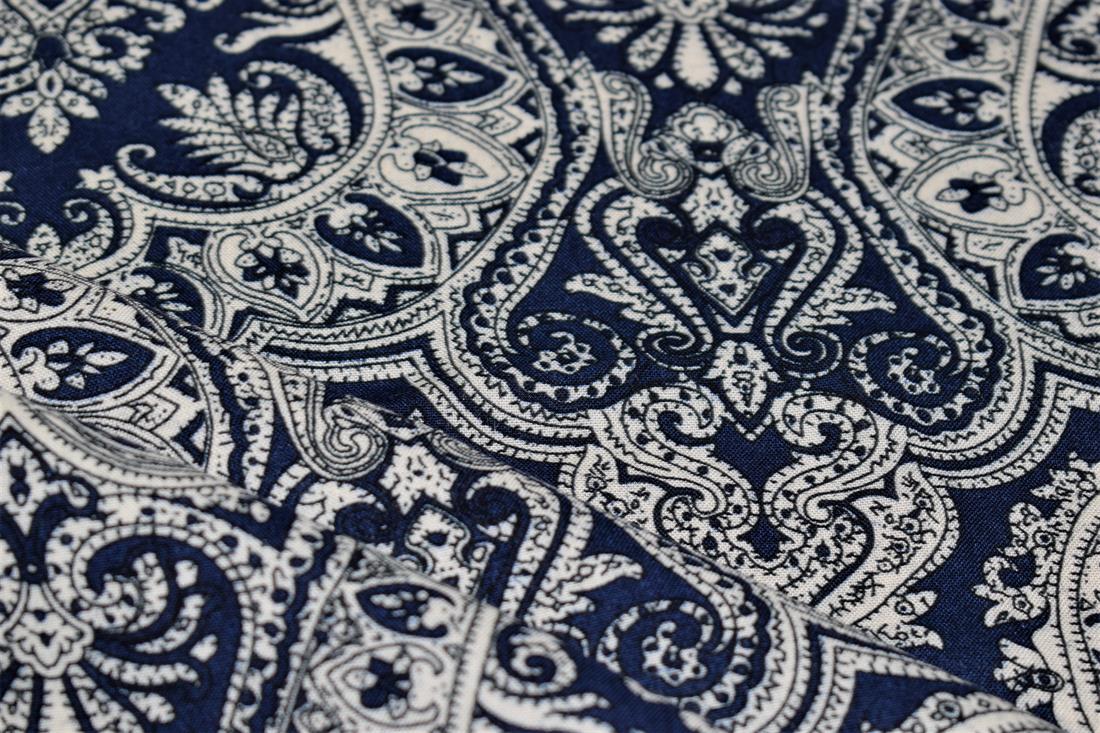 Navy Damask