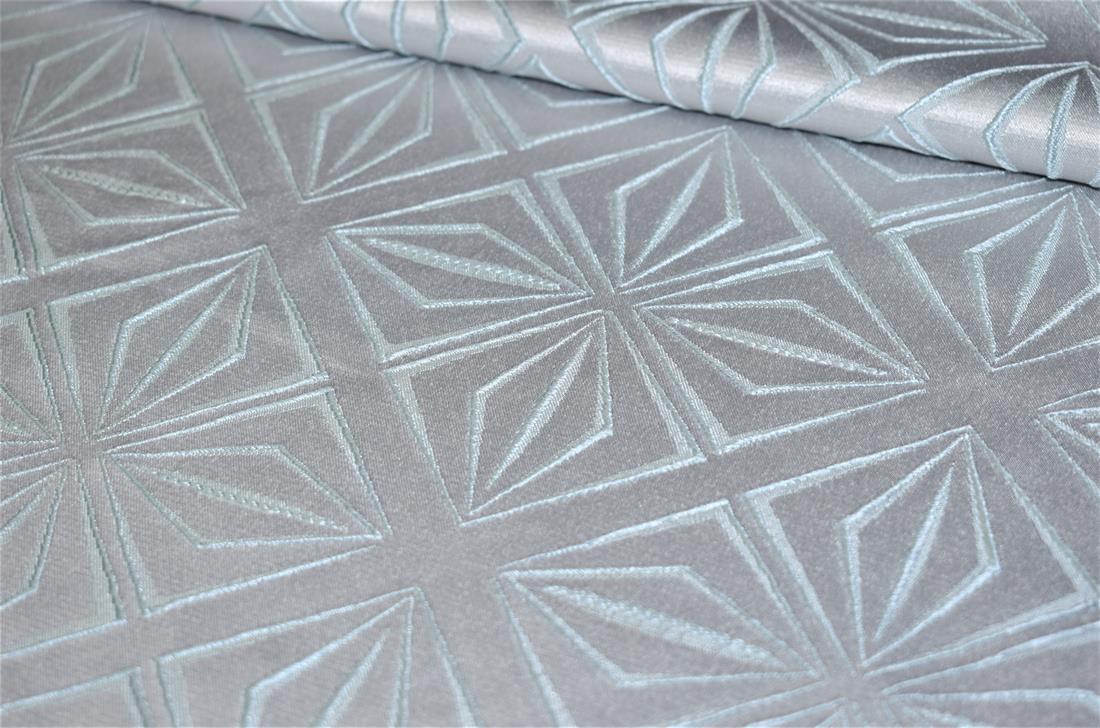 Grey Geometric Dimond - Designer Upholstery Curtain Fabric