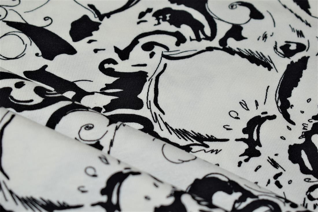 Black and White Printed Jersey