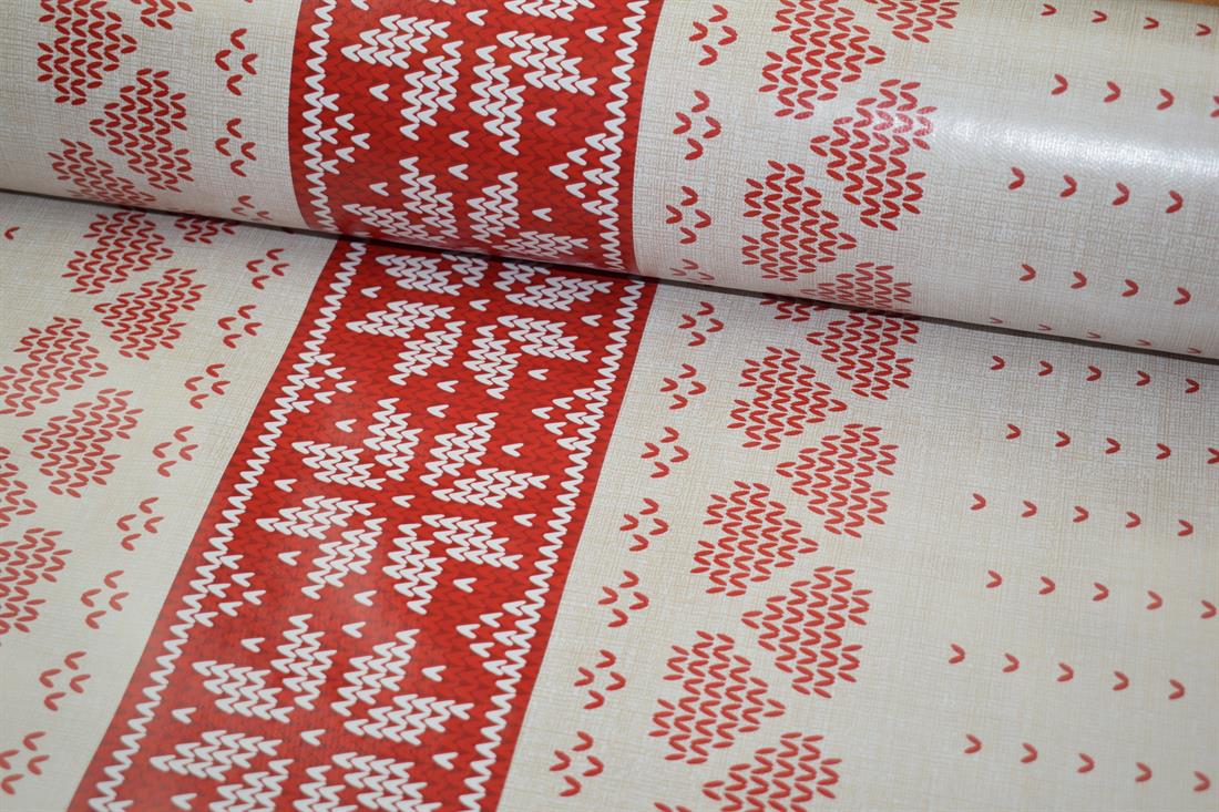 Ivory & Red Christmas Pvc Tablecloth