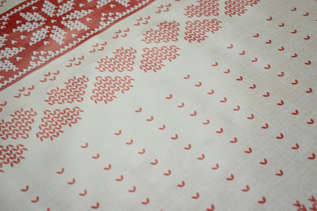 Ivory & Red Christmas Pvc Tablecloth