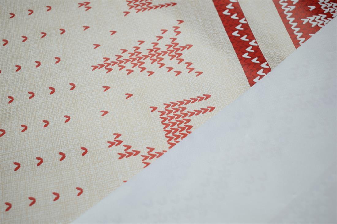 Ivory & Red Christmas Pvc Tablecloth