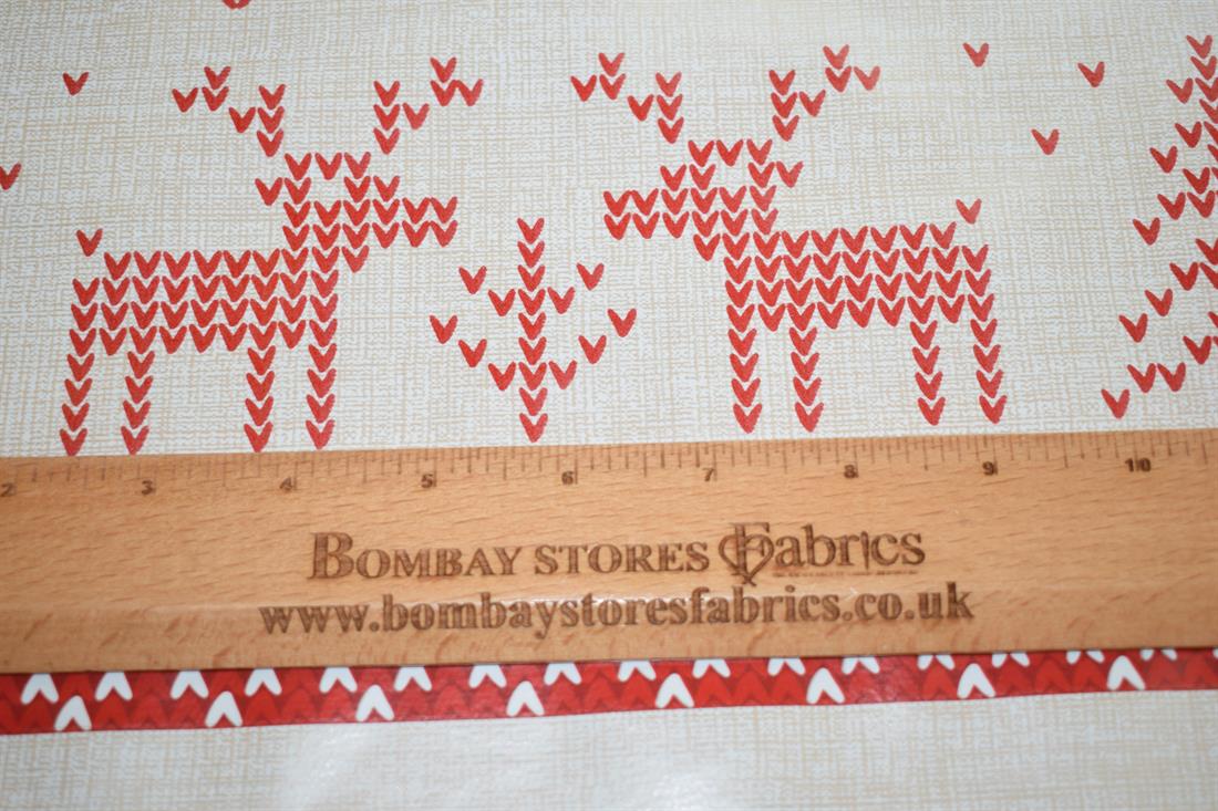 Ivory & Red Christmas Pvc Tablecloth