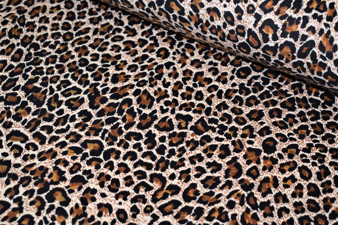 Brown Cotton Leopard Spots Cord
