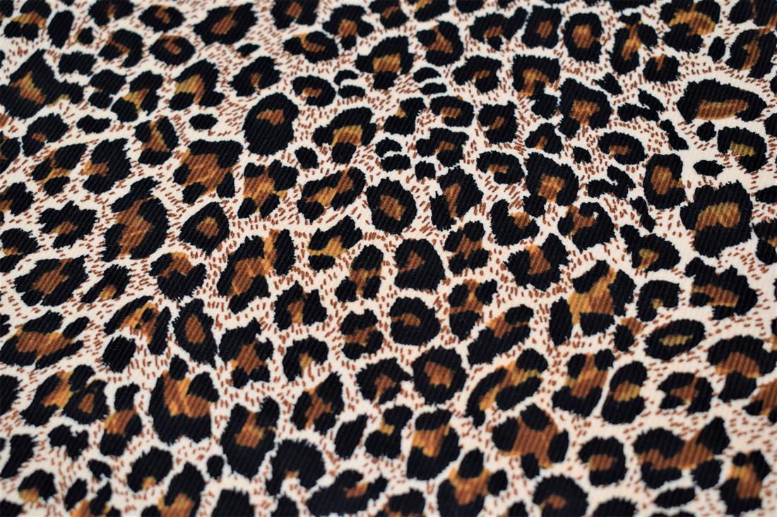 Brown Cotton Leopard Spots Cord
