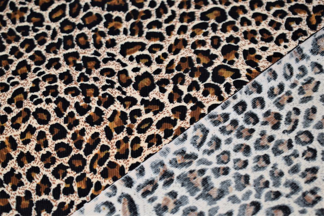 Brown Cotton Leopard Spots Cord