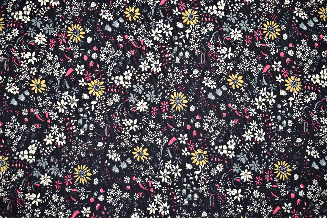 Black Cotton Floral Cord