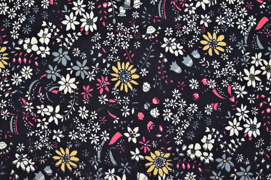 Black Cotton Floral Cord