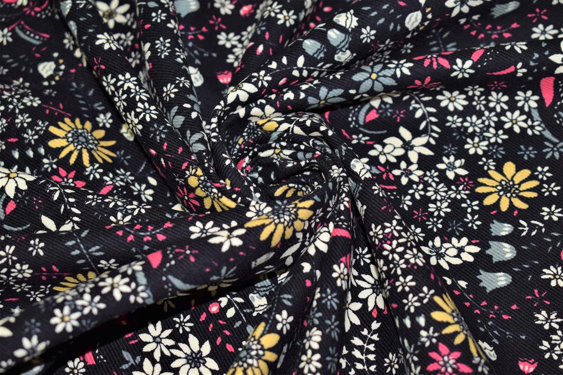 Black Cotton Floral Cord