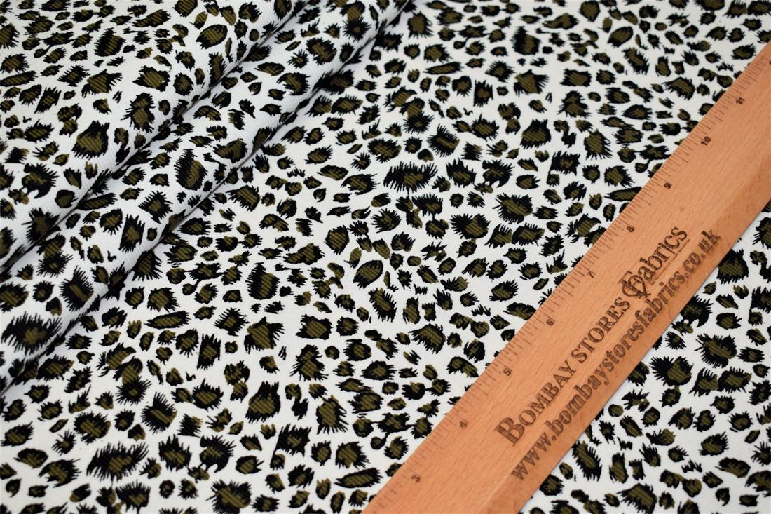 White Cotton Spiky Leopard Cord - Dressmaking Costumes Quality Fabric