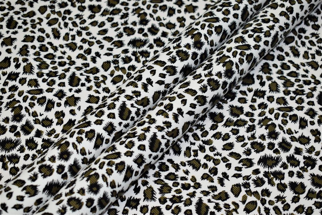 White Cotton Spiky Leopard Cord - Dressmaking Costumes Quality Fabric