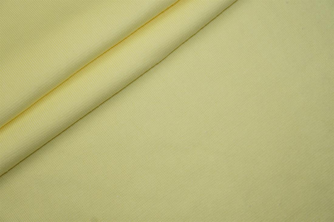 Pale Yellow Cotton Ribbed Jersey