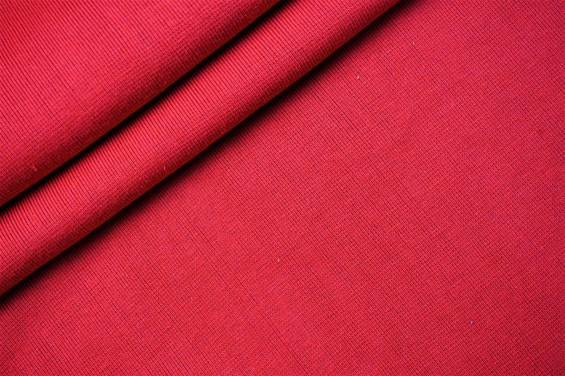 Red Cotton Ribbed Jersey