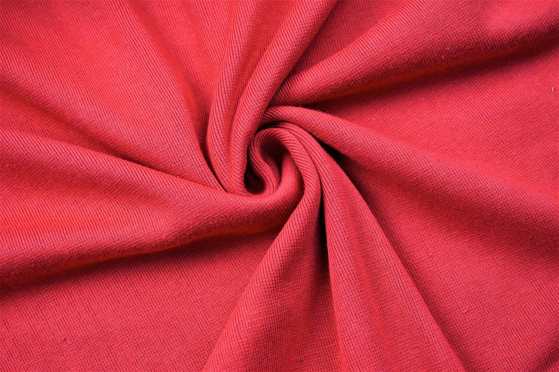 Red Cotton Ribbed Jersey