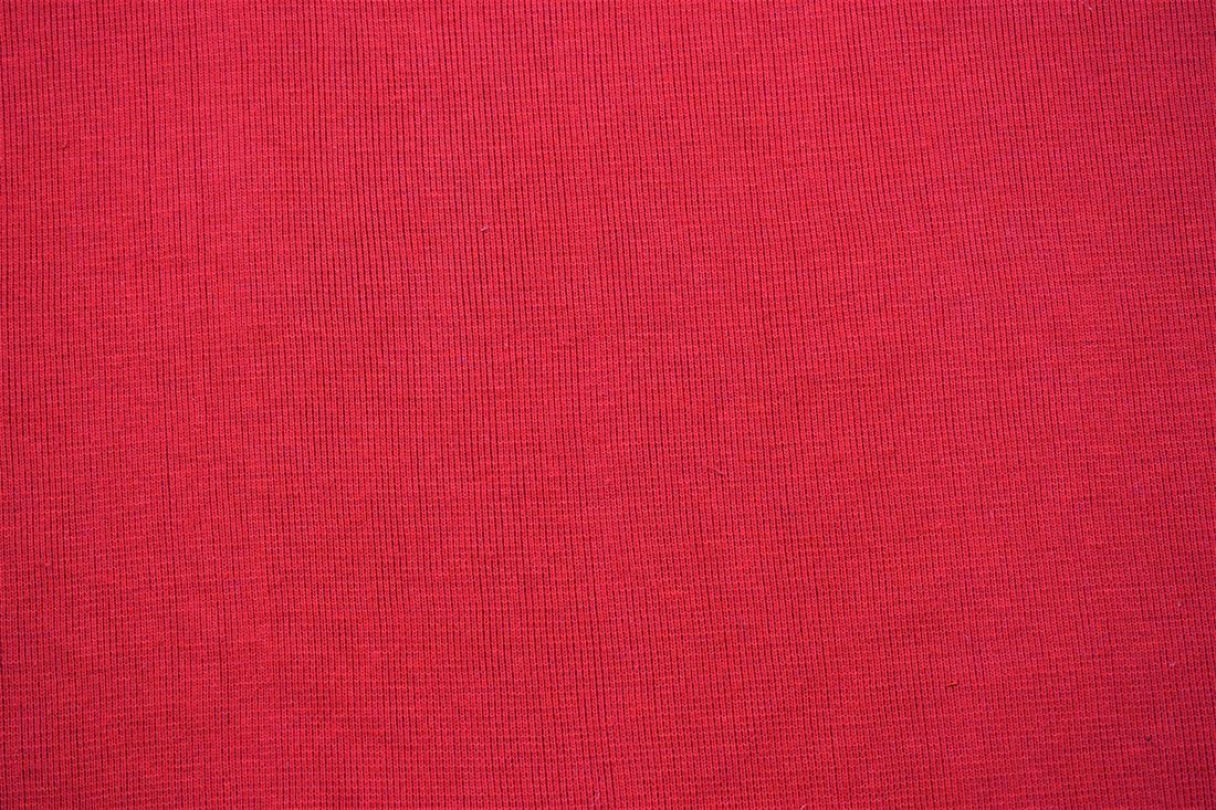 Red Cotton Ribbed Jersey