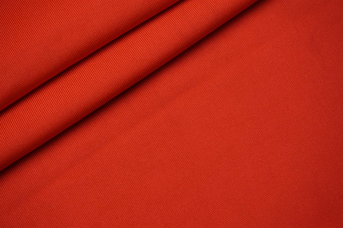 Bright Red Cotton Ribbed Jersey
