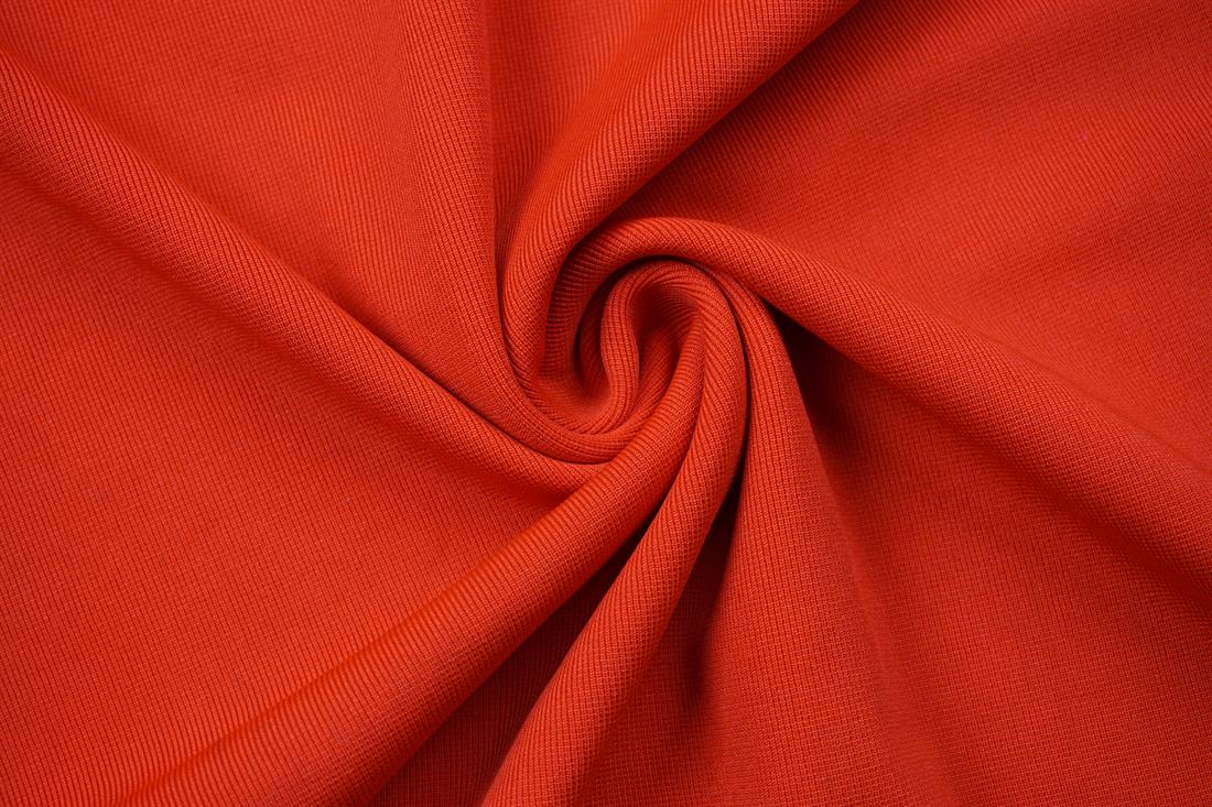 Bright Red Cotton Ribbed Jersey