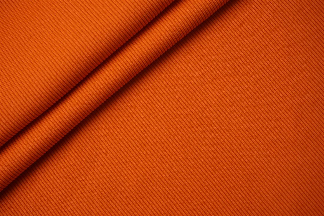 Orange Cotton Ribbed Jersey