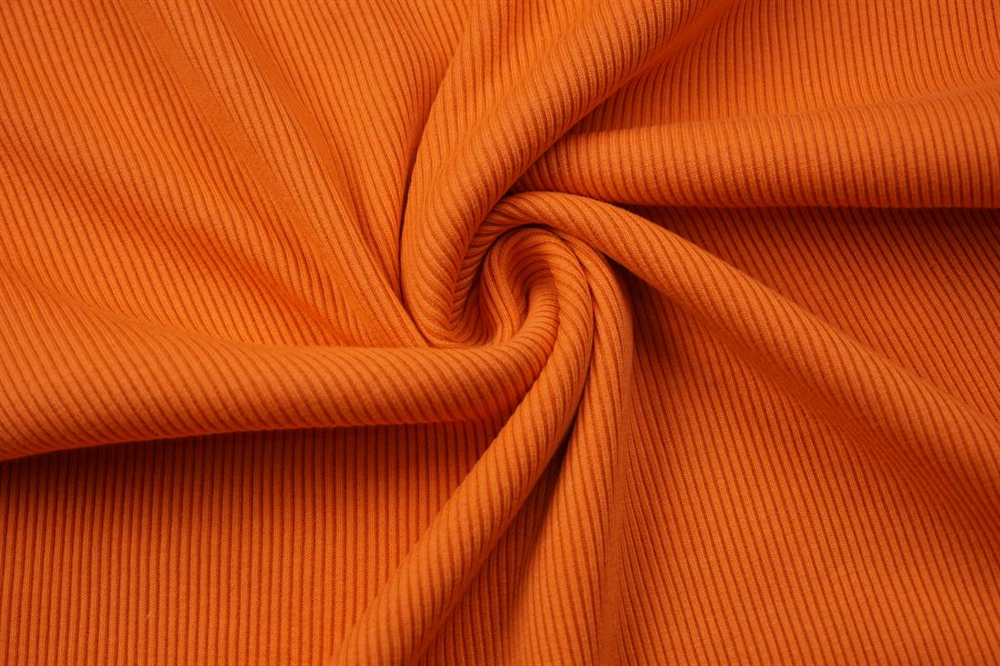 Orange Cotton Ribbed Jersey