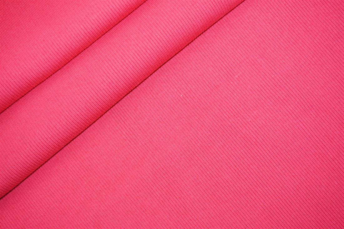 Cerise Pink Cotton Ribbed Jersey