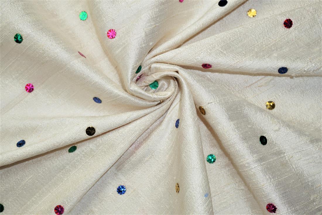 Off White Embroidered Silk Silks
