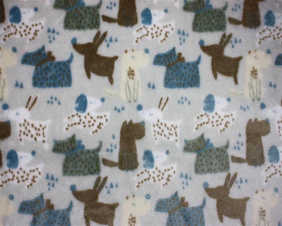 Silver Printed Dogs Cuddle Fleece