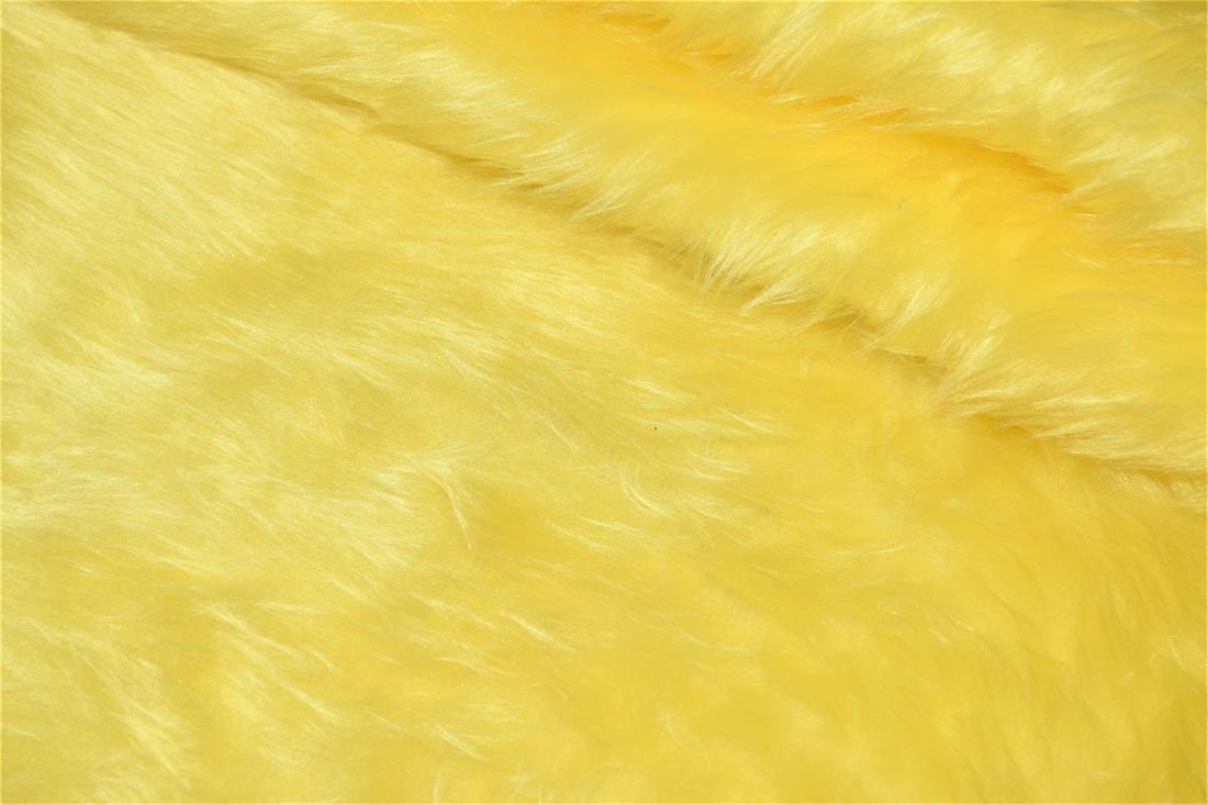 Yellow Luxury Plain Faux Fur