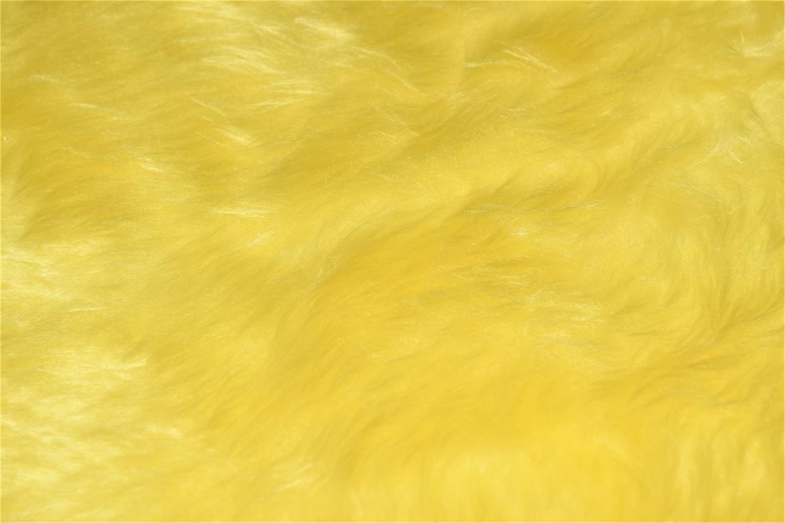 Yellow Luxury Plain Faux Fur