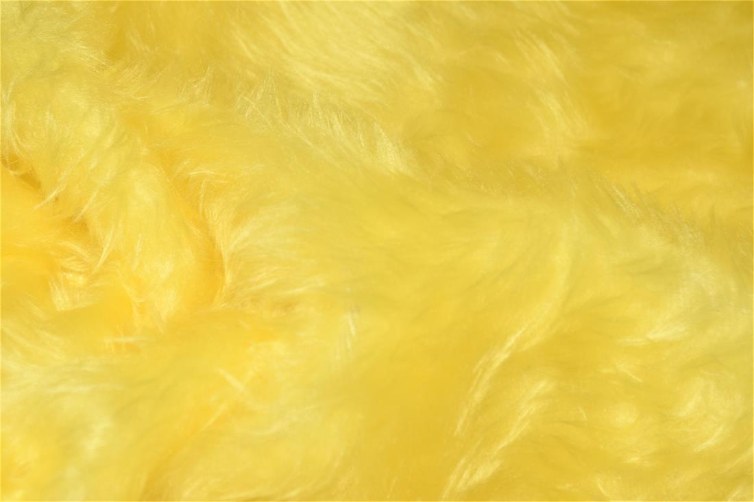 Yellow Luxury Plain Faux Fur
