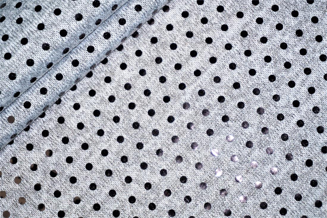 Silver & Grey Sequins Jersey Fabric Stretch Dressmaking Costumes Legging