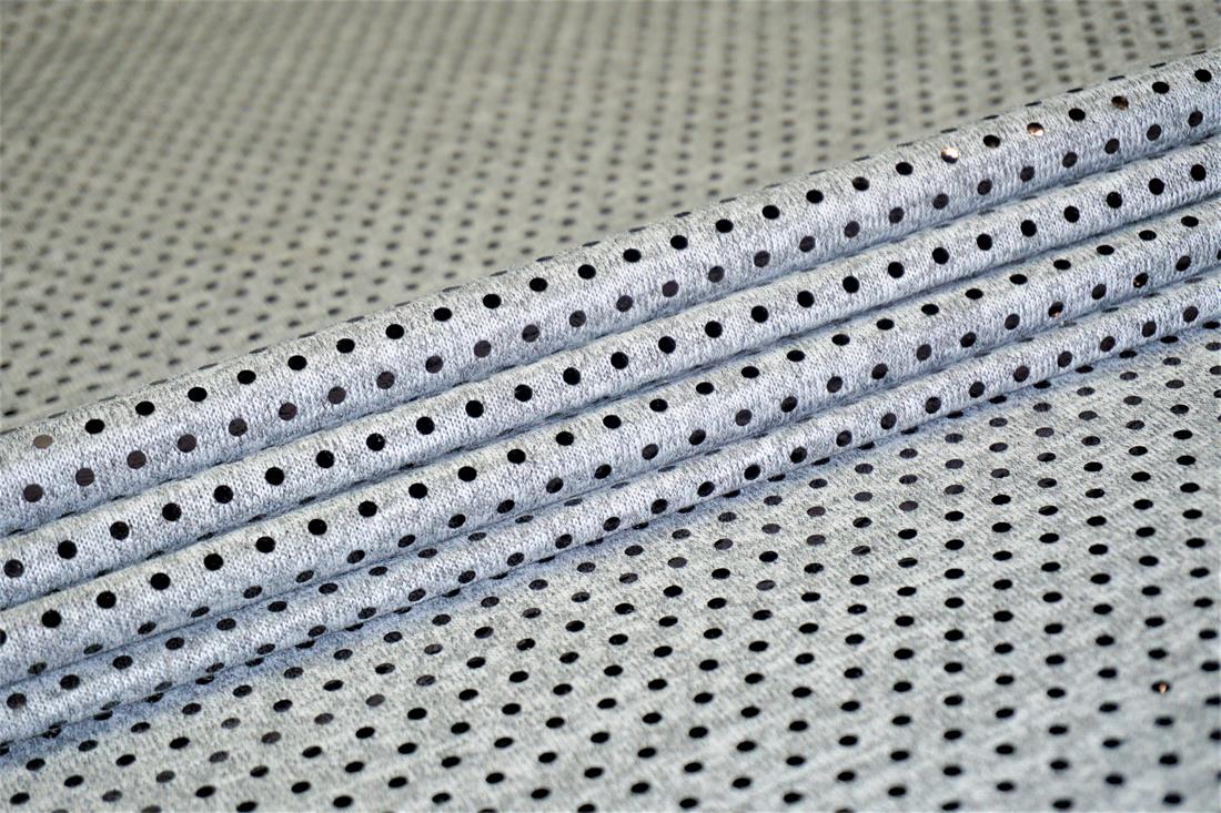 Silver & Grey Sequins Jersey Fabric Stretch Dressmaking Costumes Legging
