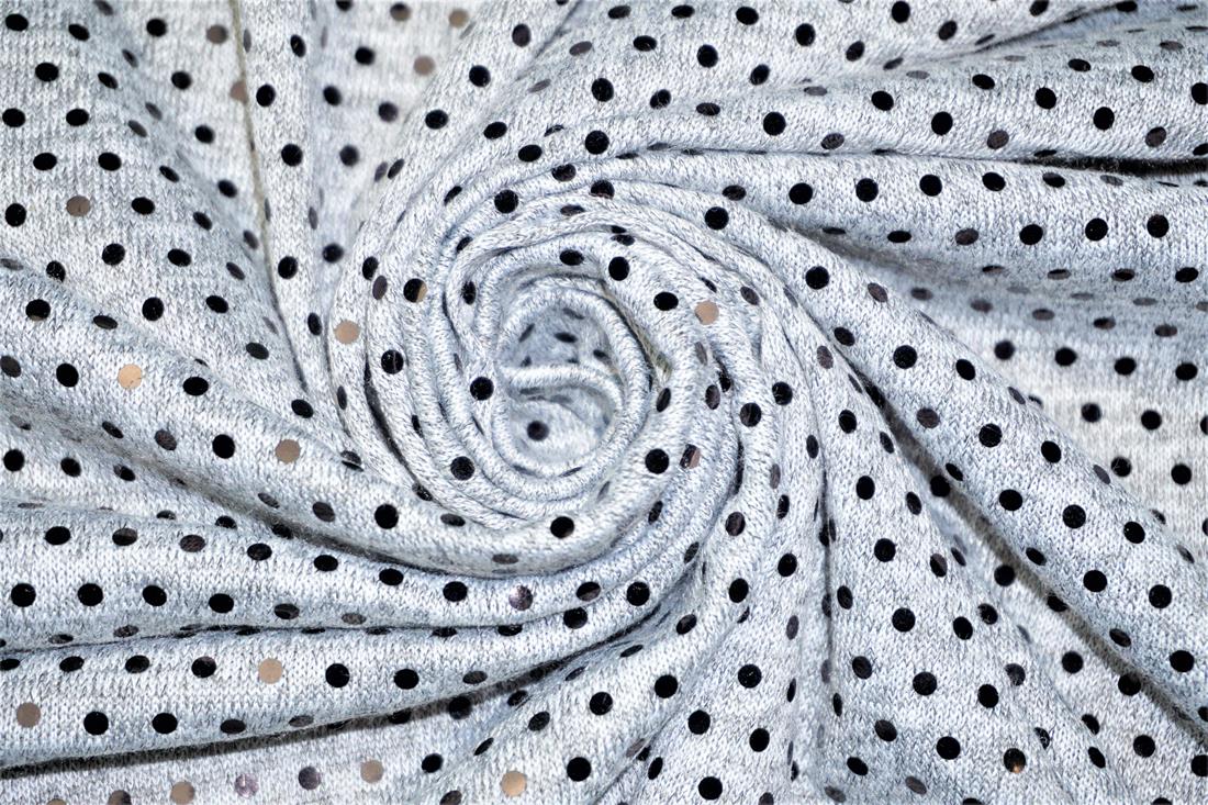 Silver & Grey Sequins Jersey Fabric Stretch Dressmaking Costumes Legging