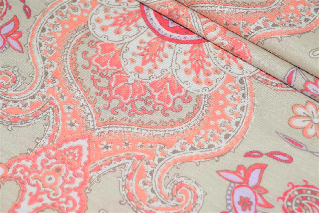 Cream & Pink Brushed Jersey