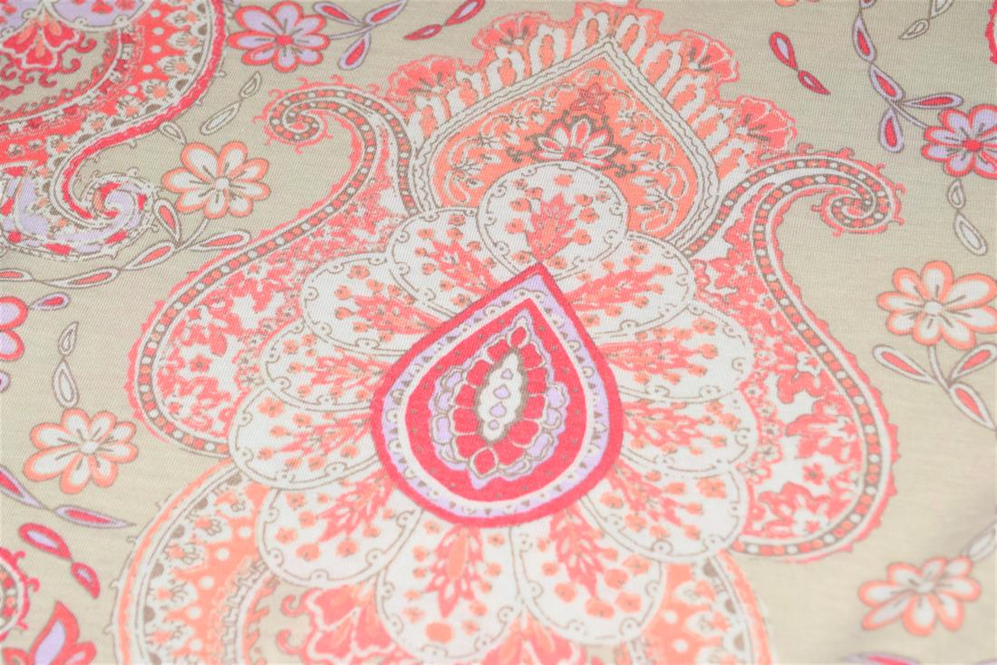 Cream & Pink Brushed Jersey