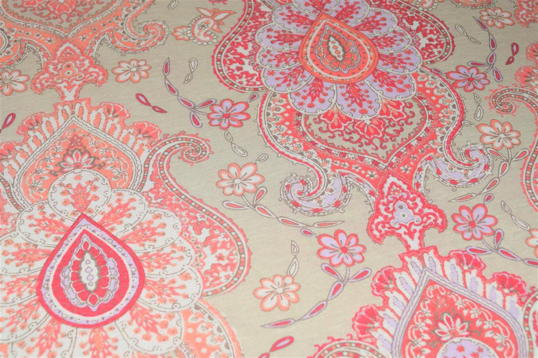 Cream & Pink Brushed Jersey