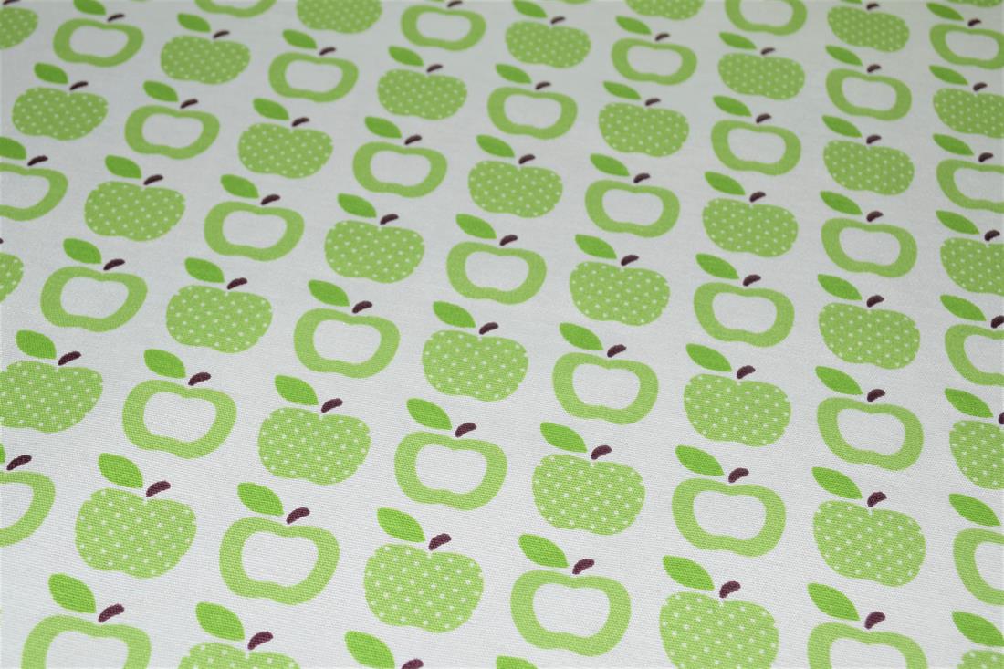White & Green Digital Print Linen Printed Canvas Fabric