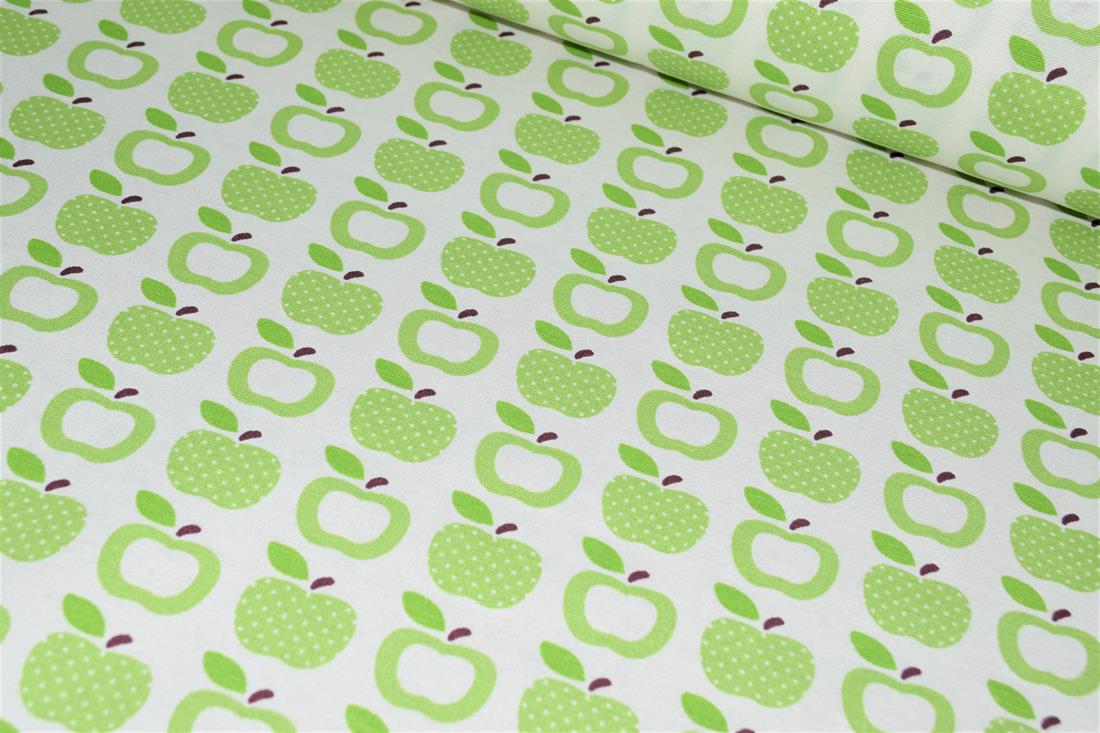 White & Green Digital Print Linen Printed Canvas Fabric