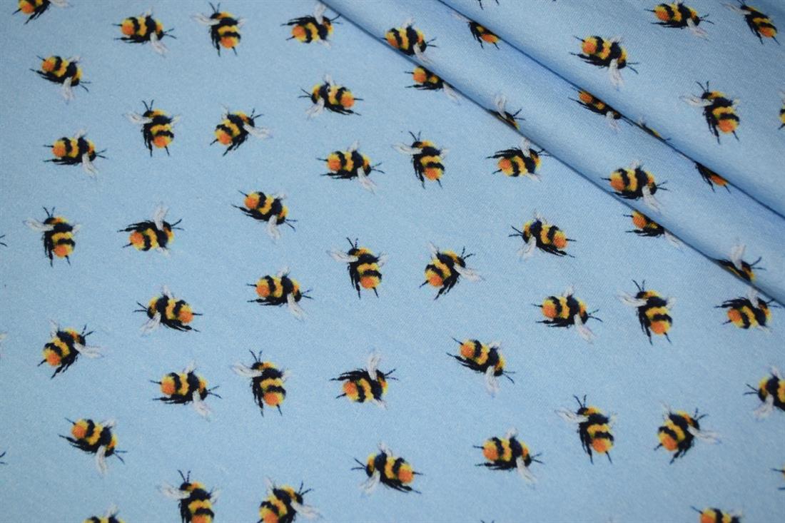 Light Blue Cotton Printed Jersey