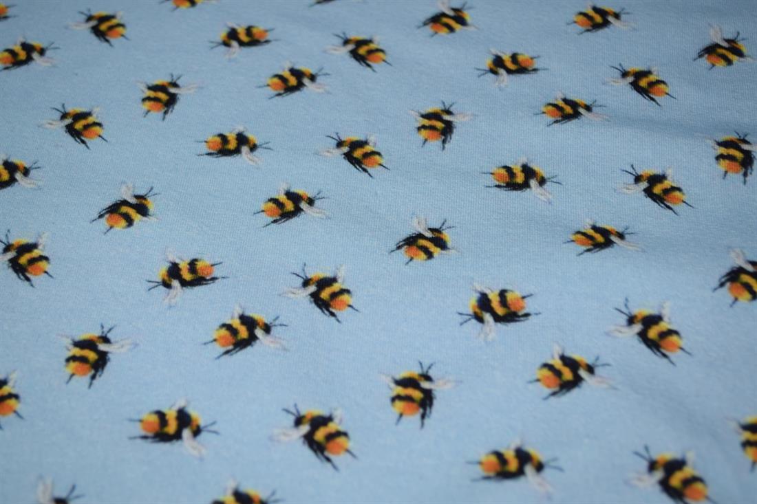 Light Blue Cotton Printed Jersey