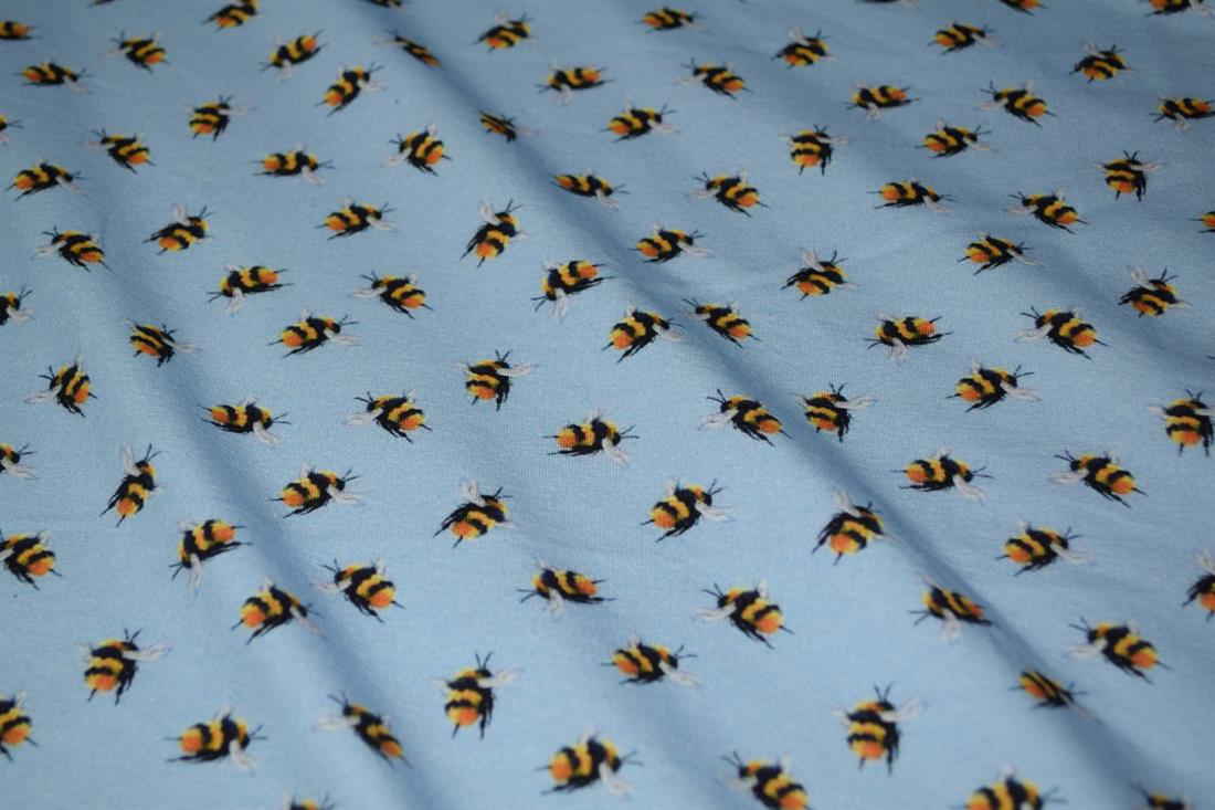 Light Blue Cotton Printed Jersey