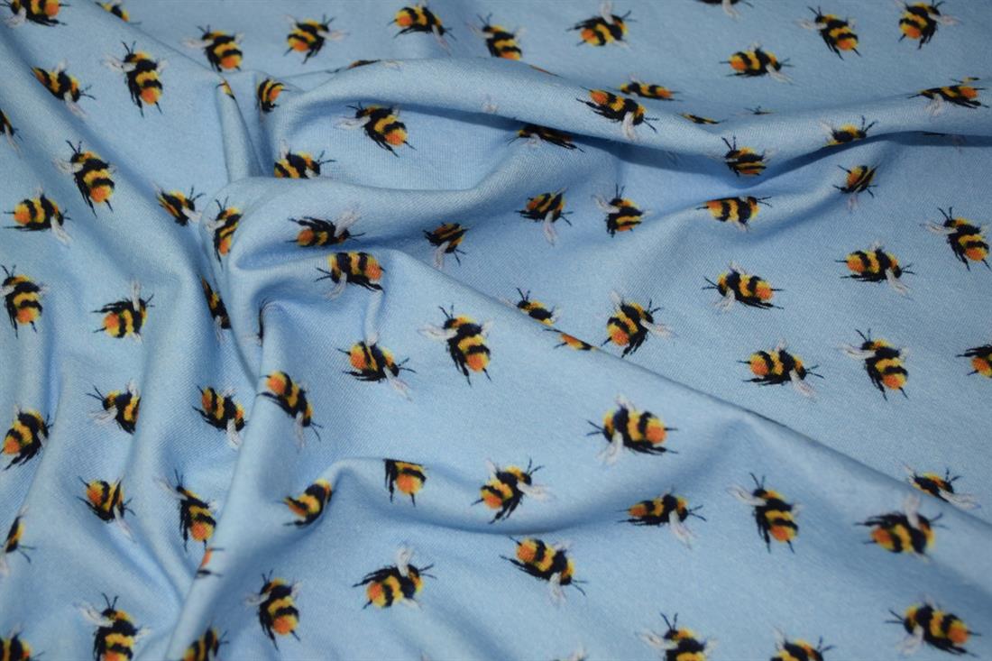 Light Blue Cotton Printed Jersey