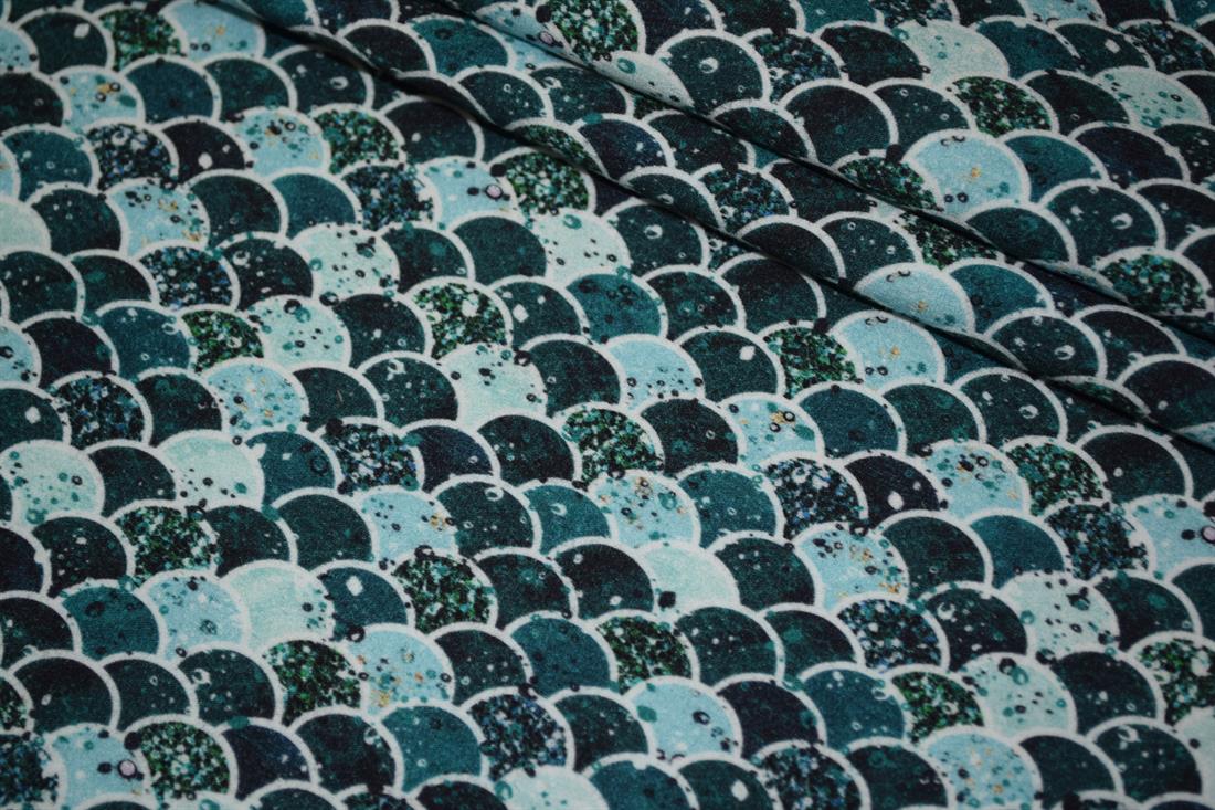 Blue & Green Cotton Ocean Waves