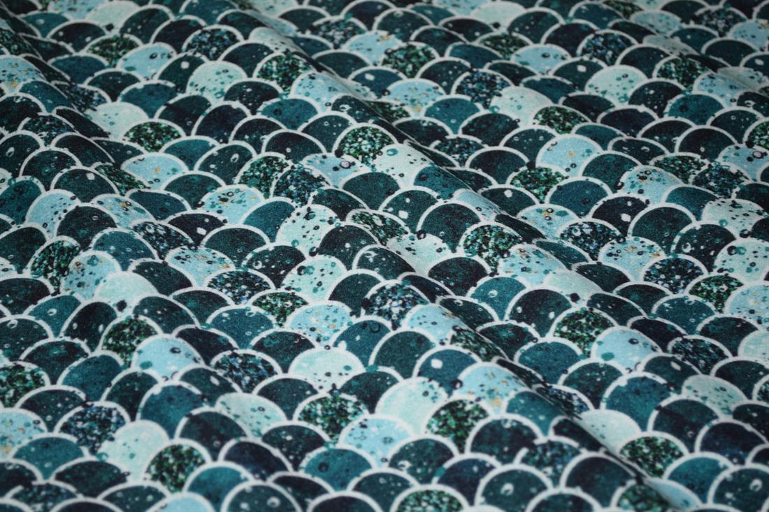Blue & Green Cotton Ocean Waves