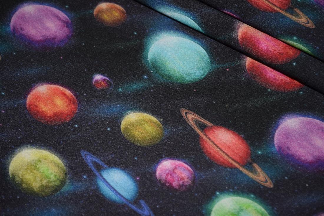 Black & Multicolour Cotton Printed Jersey